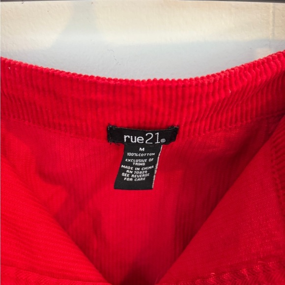 ❤️Rue21 Red Corduroy Zip-Front Mini Skirt ❤️ - Picture 2 of 6